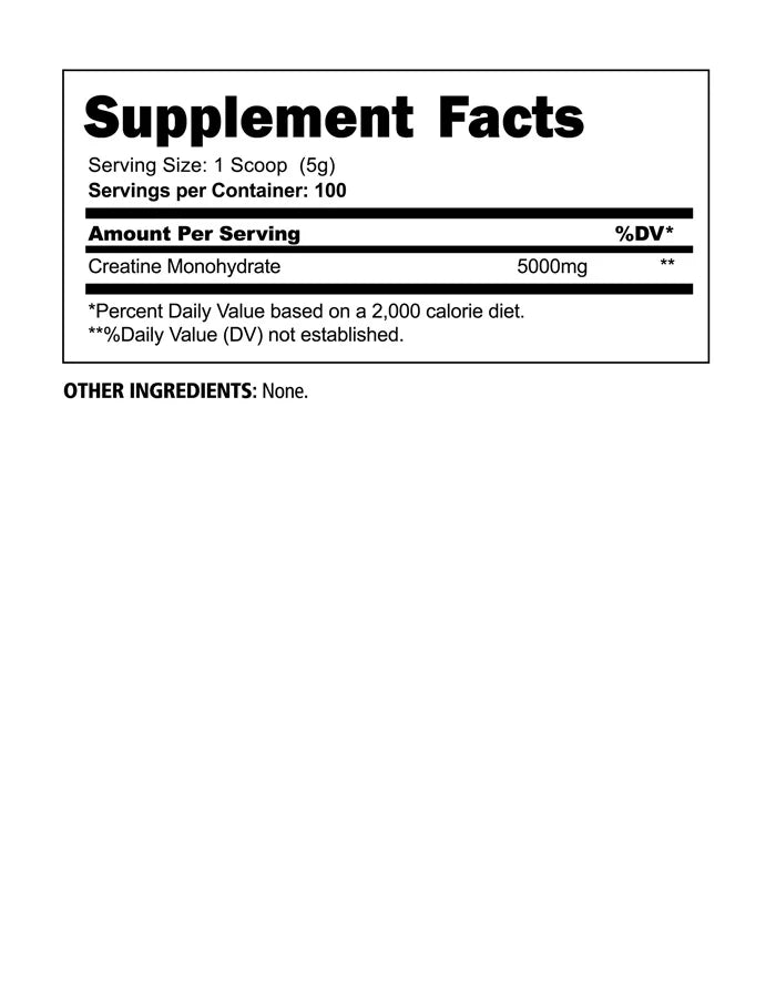 Panda Creatine Monohydrate (5 Grams) 100 Serving