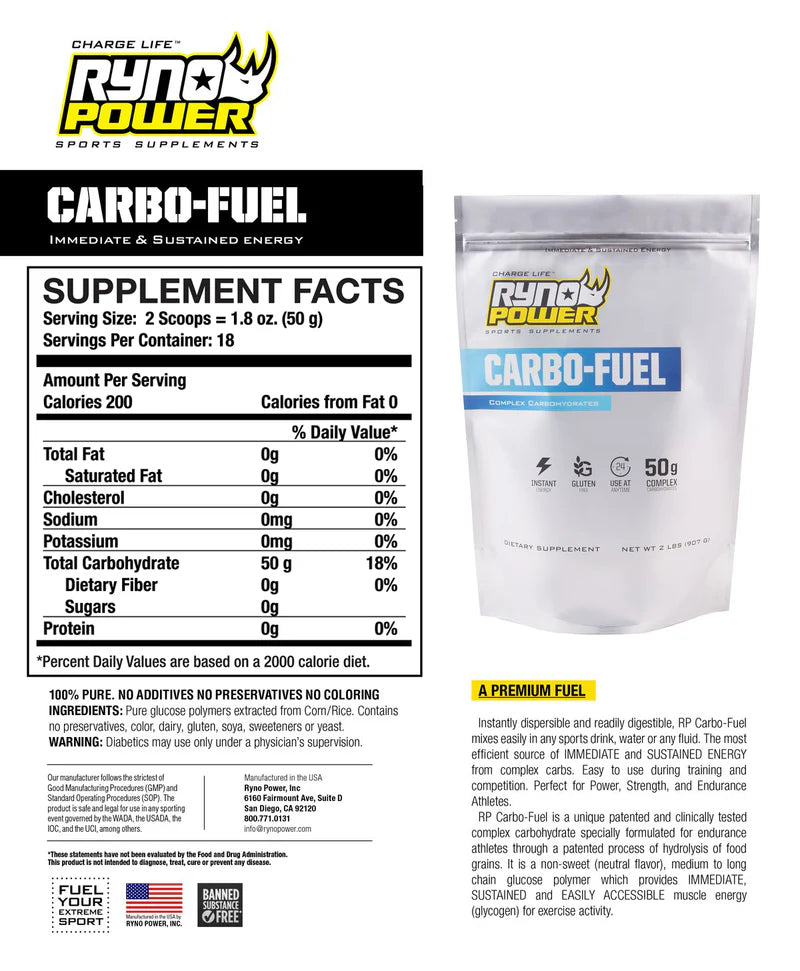 CARBO-FUEL Stimulant-Free Drink Mix (RYNO POWER)