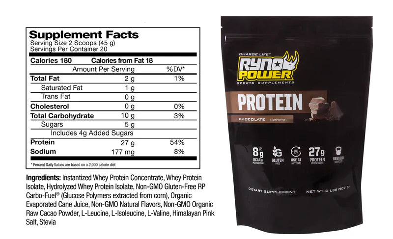 Protein Premium Whey Powder 2lbs (Chocolate)