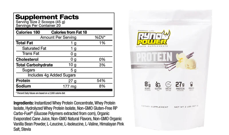 PROTEIN PREMIUM WHEY POWDER (VANILLA) RYNO POWER