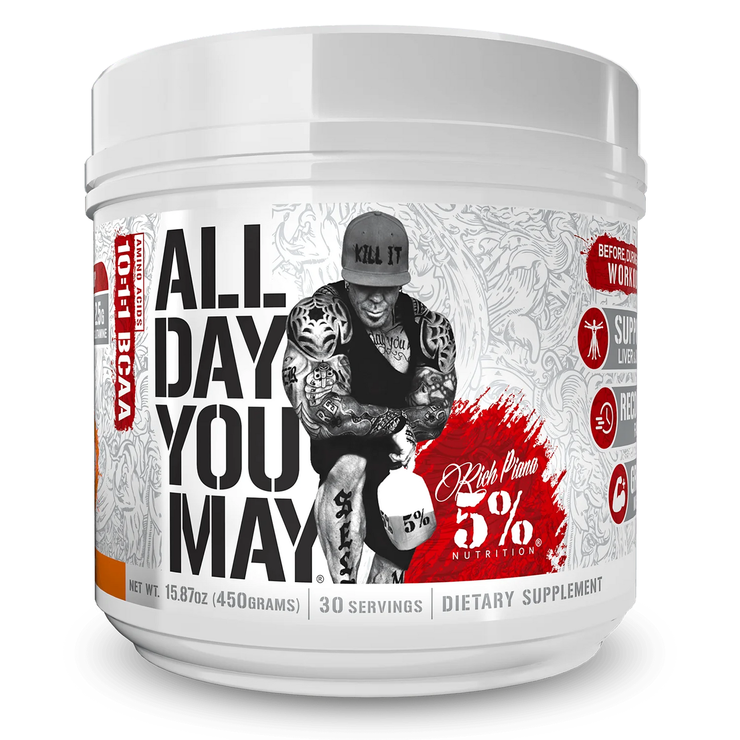 Rich Pianna 5% All Day You May 10:1:1 Ratio BCAA Recovery Drink